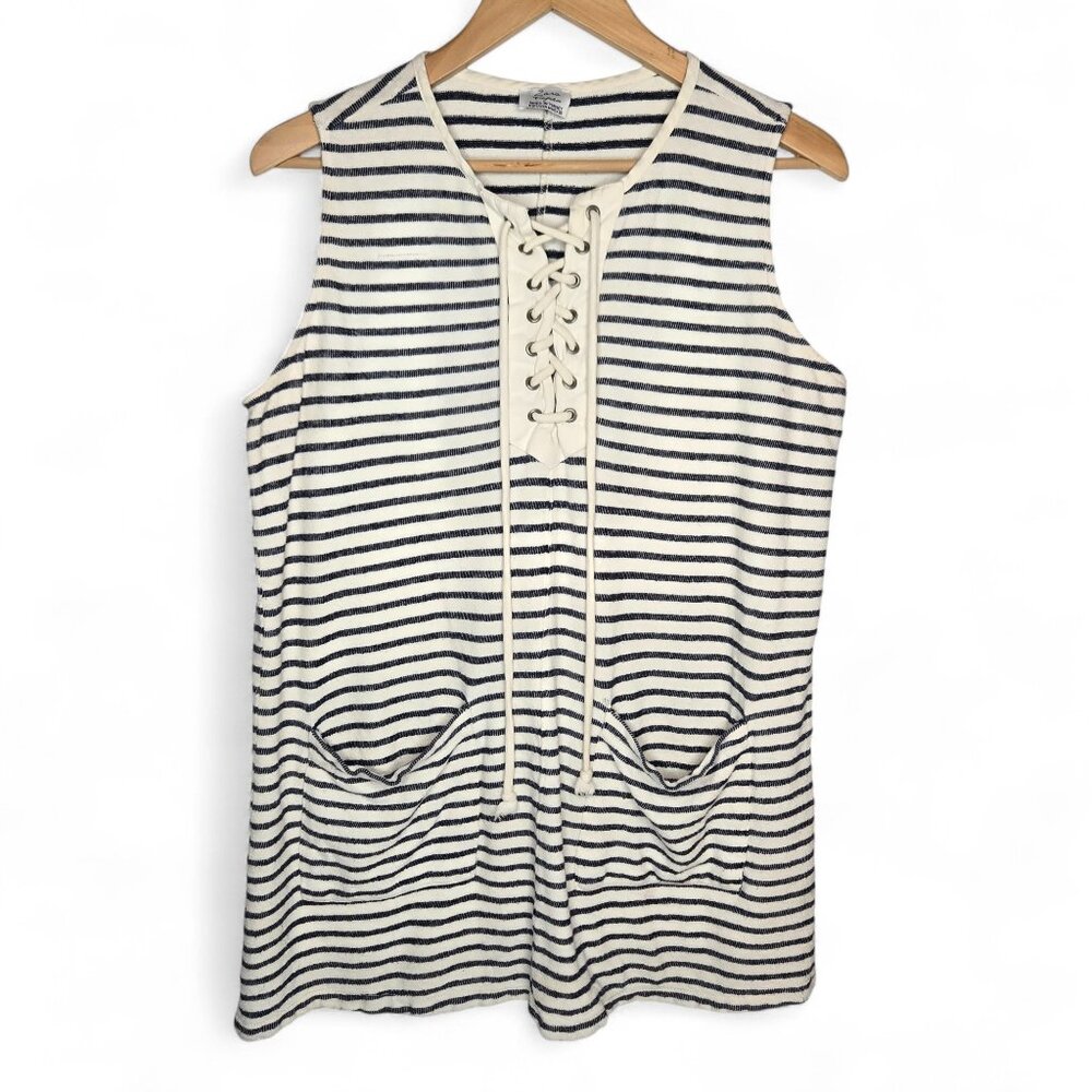 Zara Trafaluc Terry Towel Coverup Women's Chunky Lace Collar Sleeveless Pool M